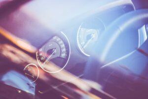 Speed-O-Meter in a Car Through Window