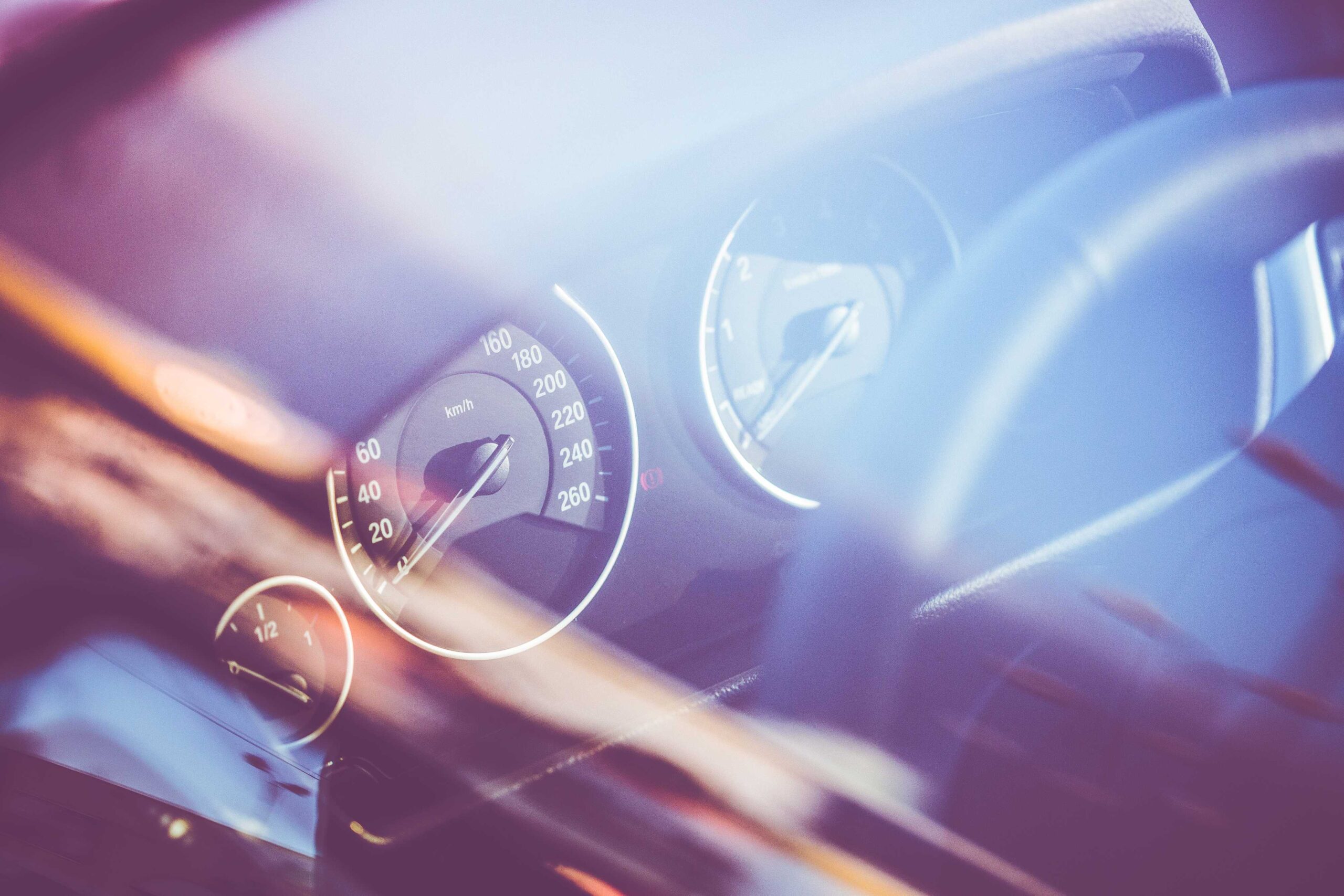 Speed-O-Meter in a Car Through Window