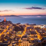Coit Tower, Alcatraz and Part of San Francisco Bay
