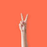 Peace Hand Sign Two Fingers Up Woman